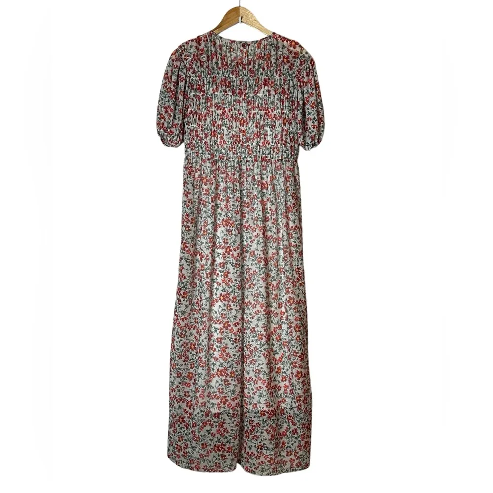 Zara Mesh Floral Maxi Dress Puff Sleeve Cottage Boho Size Small - Image 7