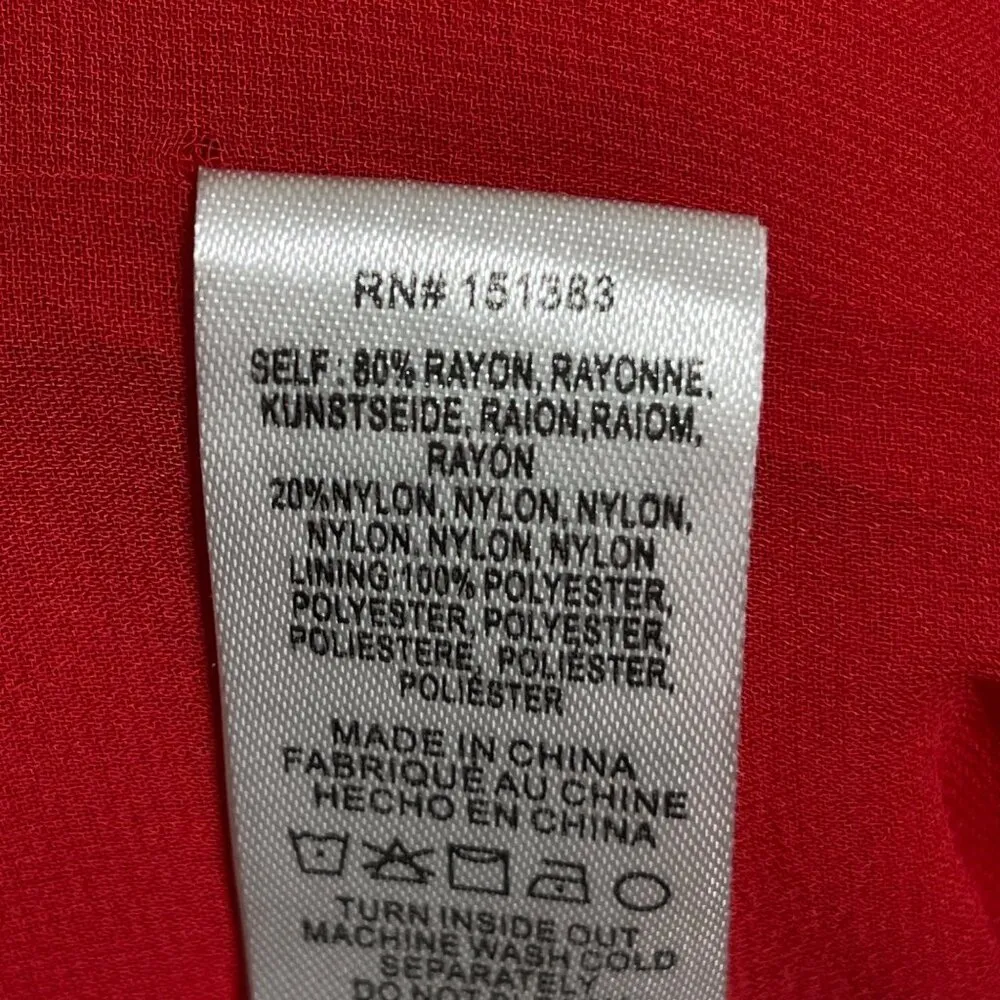 New Current Air Stacey Wide-Leg Jumpsuit Red Smocked Long Sleeve Size XL - Image 10