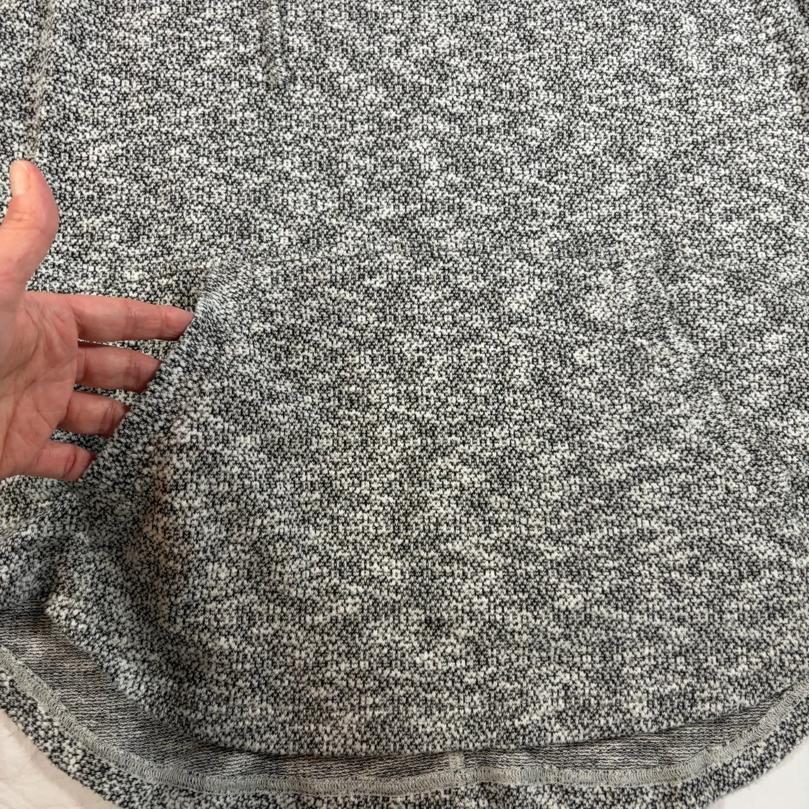 prana womens cowl neck black white heathered drawstring tunic length sweater. M - Image 3