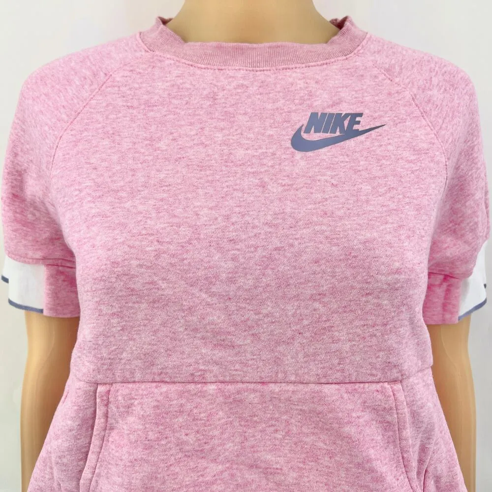Nike XS Pink Short Sleeve Crop Baby Tee Sweatshirt Sweater - Image 2