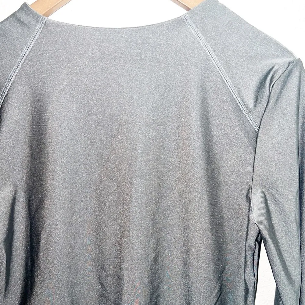 Top Shop Be Heard Gray Silver Performance Long Sleeve Fitted Shirt - Image 10