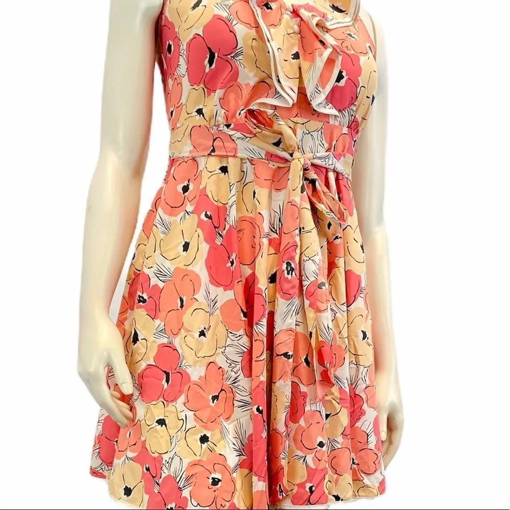 LC LAUREN CONRAD Ruffled Halter Flare Dress Sz 8 - Image 5