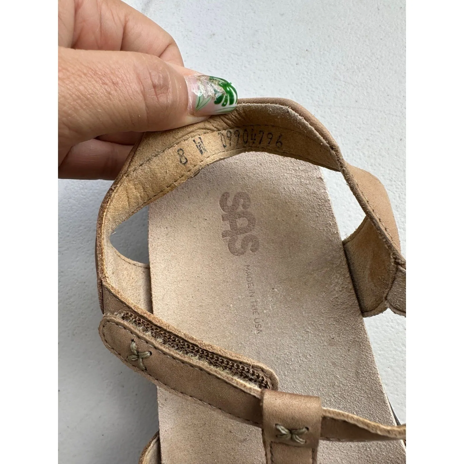 SAS Leather Sorrento Praline Adjustable Hook Loop T - Image 6