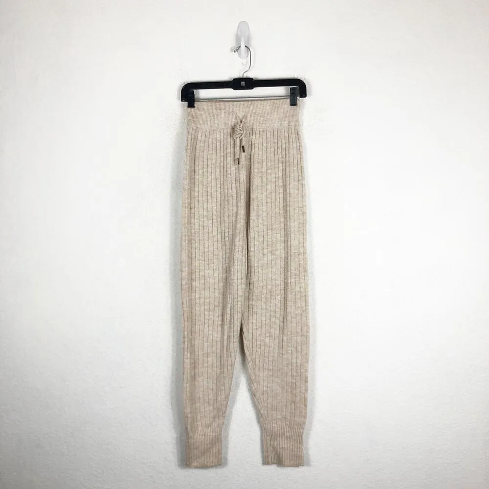 Intimately Free People Around the Clock Oatmeal Ribbed Knit Jogger XS Cozy - Image 3
