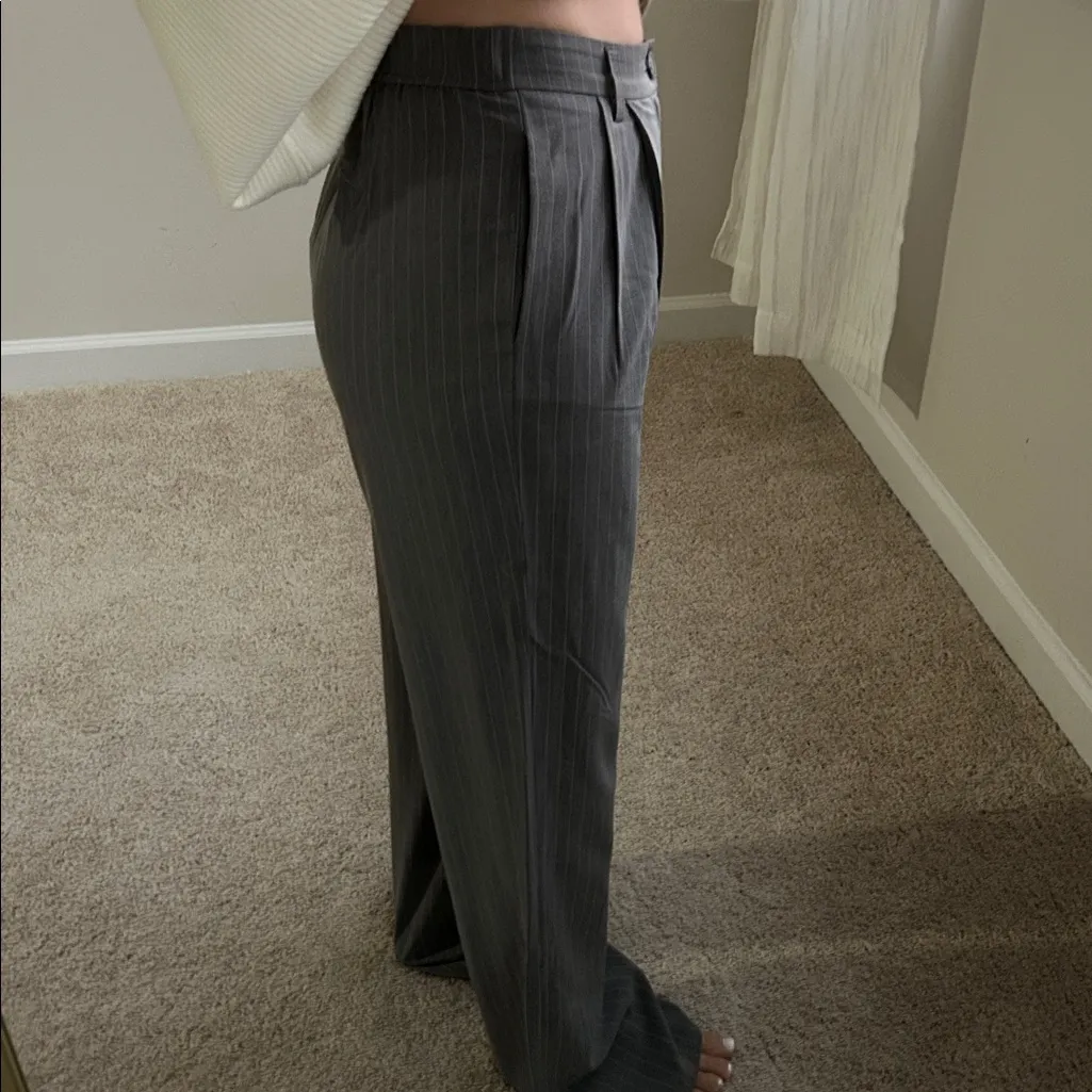 Active USA Gray pinstriped wide leg pants. S - Image 6