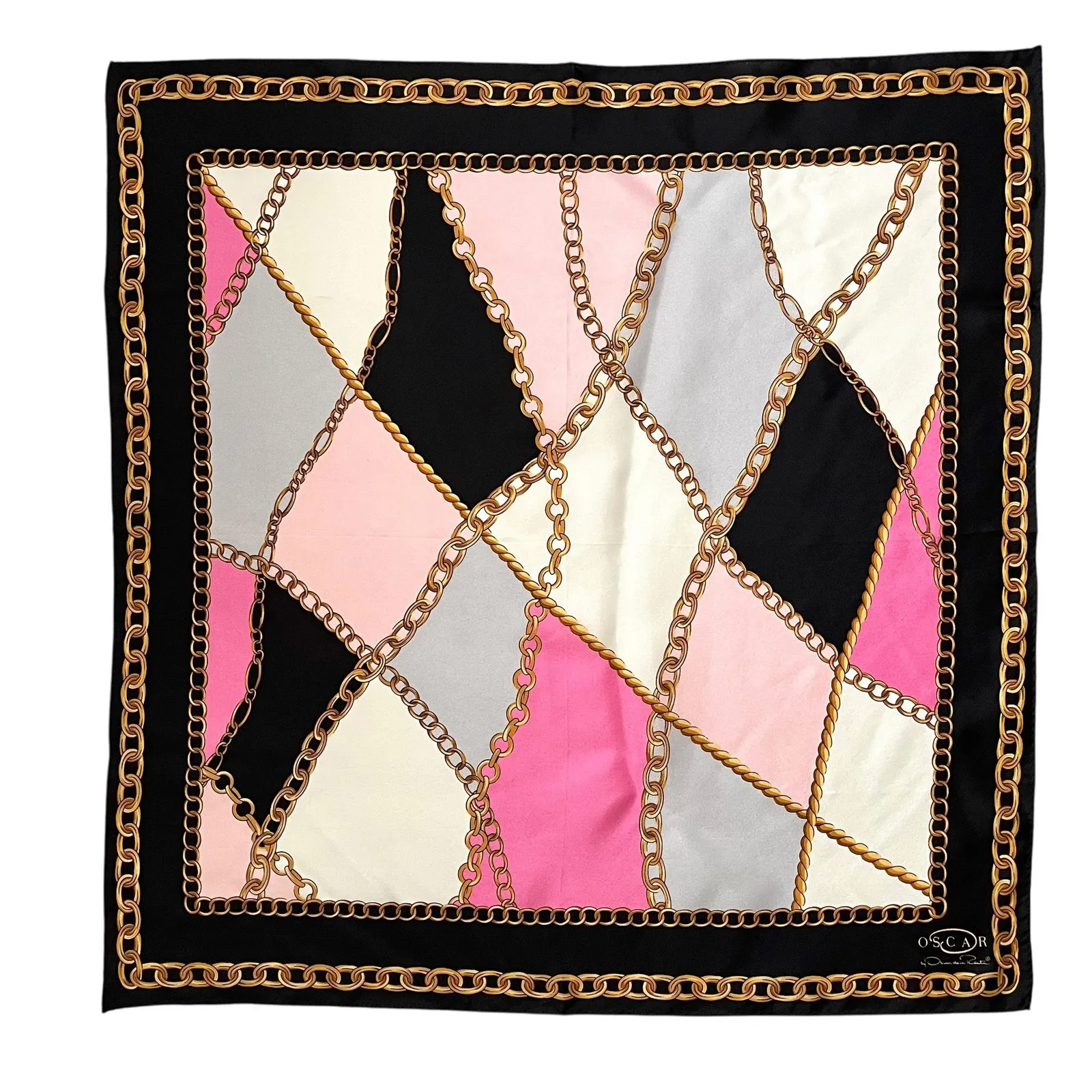 Oscar by Oscar de la Renta Silk Scarf Set: Two Vintage Square Neckerchiefs - Image 4