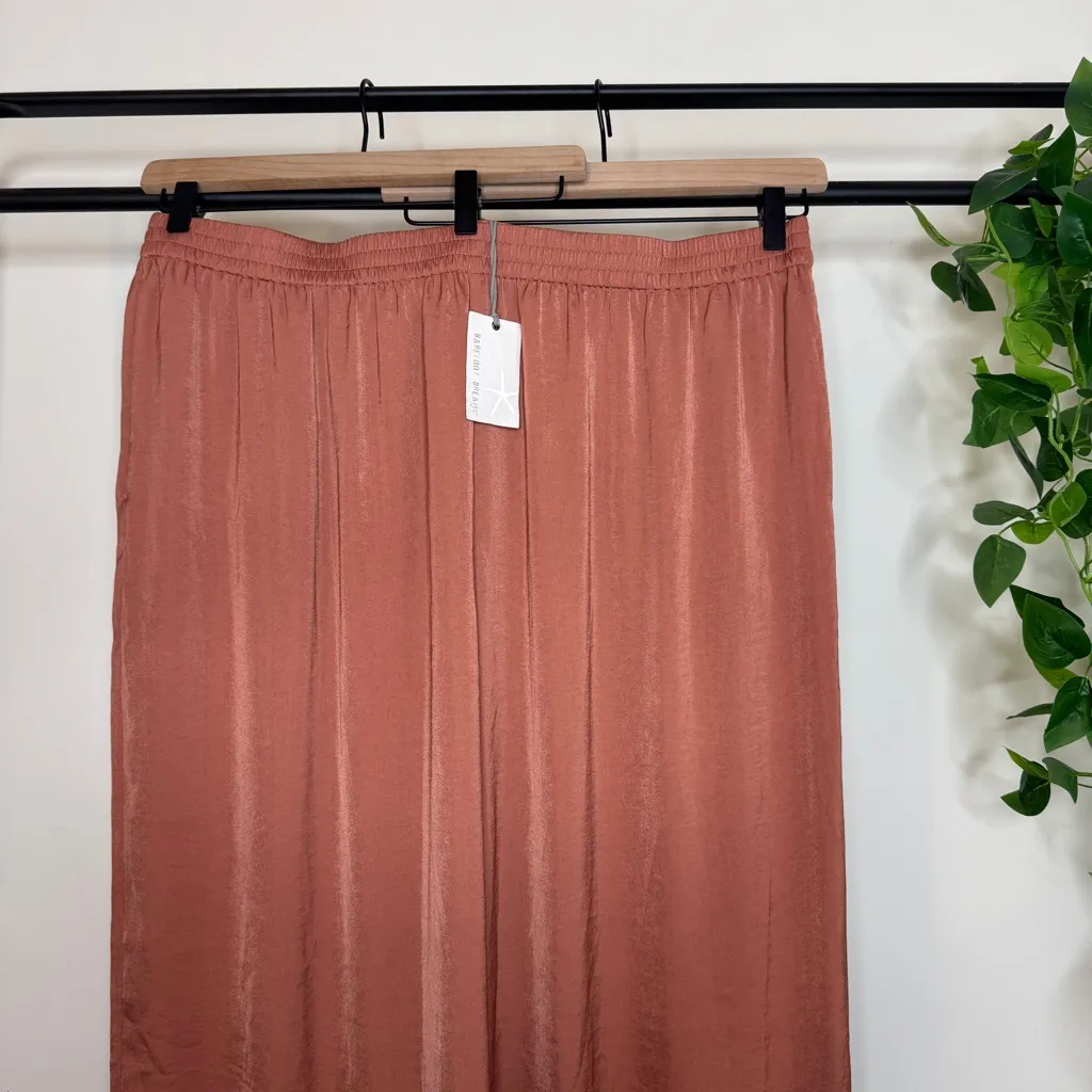 NWT Barefoot Dreams Washed Poly Satin Wide Leg Pants in Amber Glow Plus Size 2X - Image 7