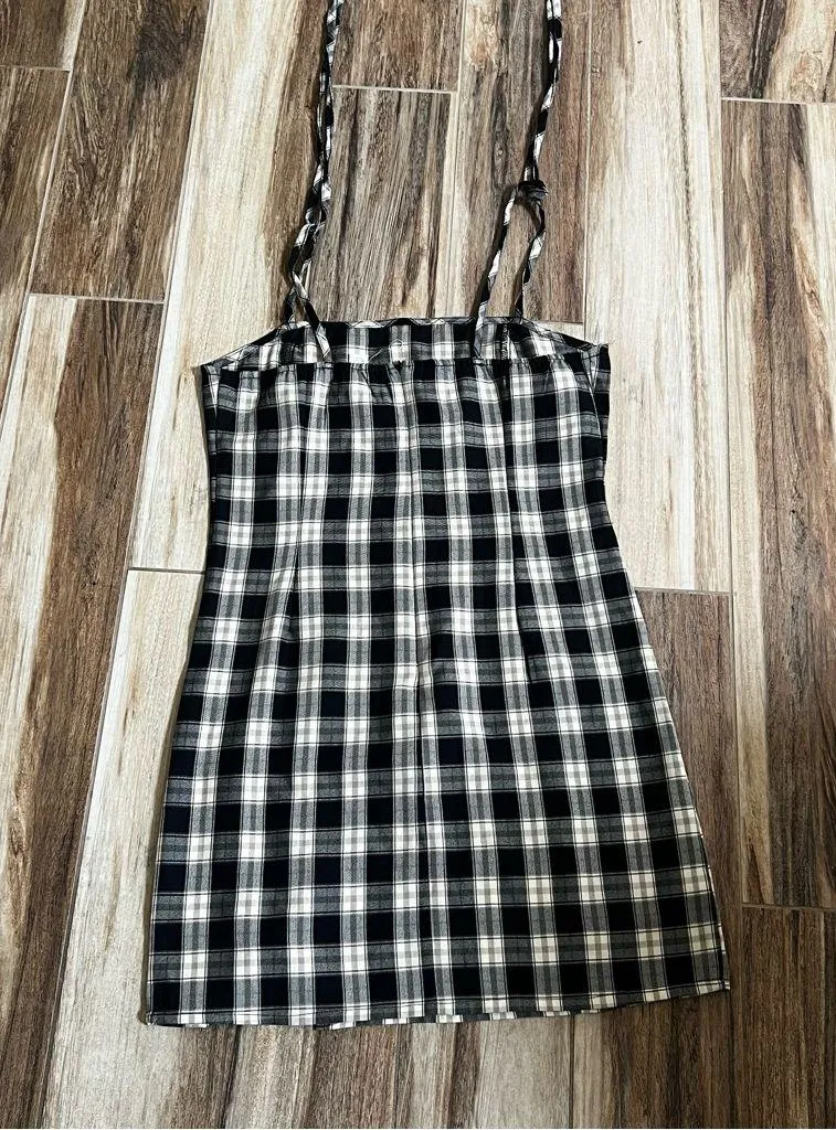 Full tilt plaid spaghetti strap short dress size large - Image 4