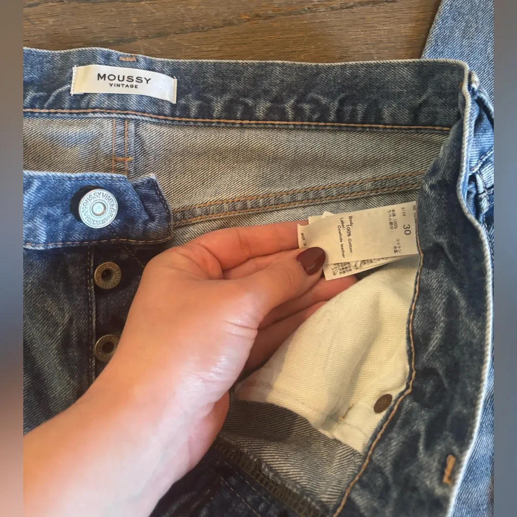 Moussy Vintage Jeans Distressed Size 30 Blue - Image 3