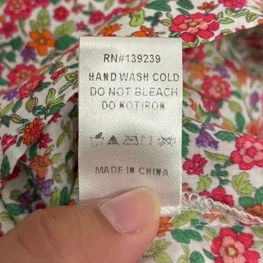 Tuckernuck Pomander Place 100% Cotton Floral Poplin Kenzo Mini Dress Size XS Pink - Image 8