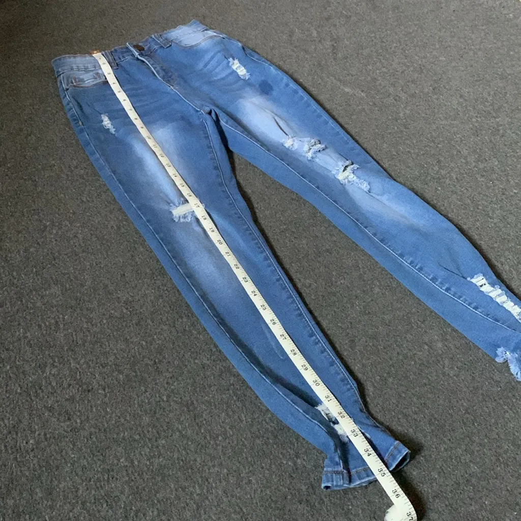 Bamboo Ripped Skinny Jeans 3/4 - Image 7