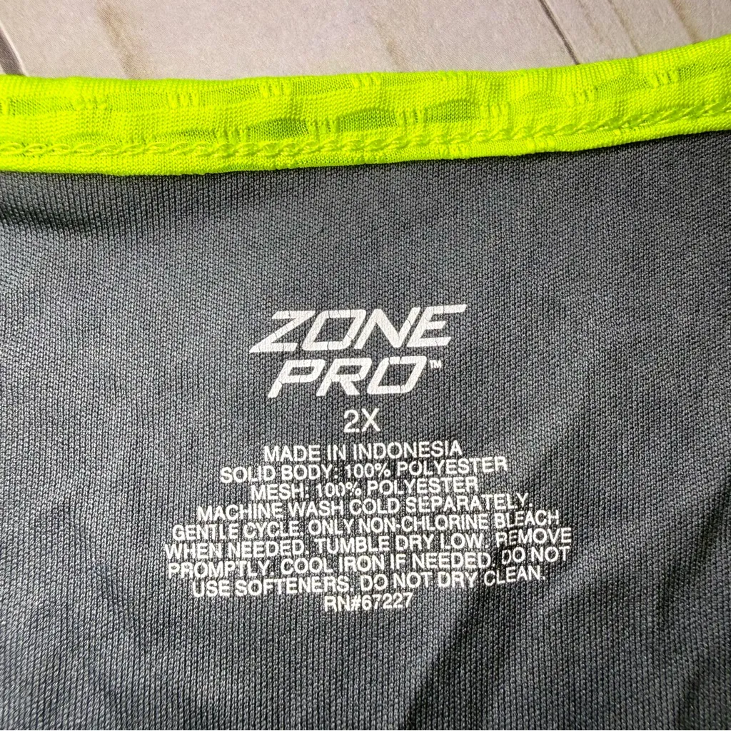 Zone Pro Neon Yellow and Gray Mesh Tank Top - Image 3