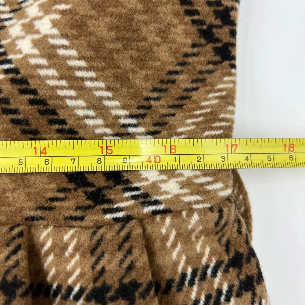 By Anthropologie Strapless Belted Midi Dress Brown Plaid - Image 9