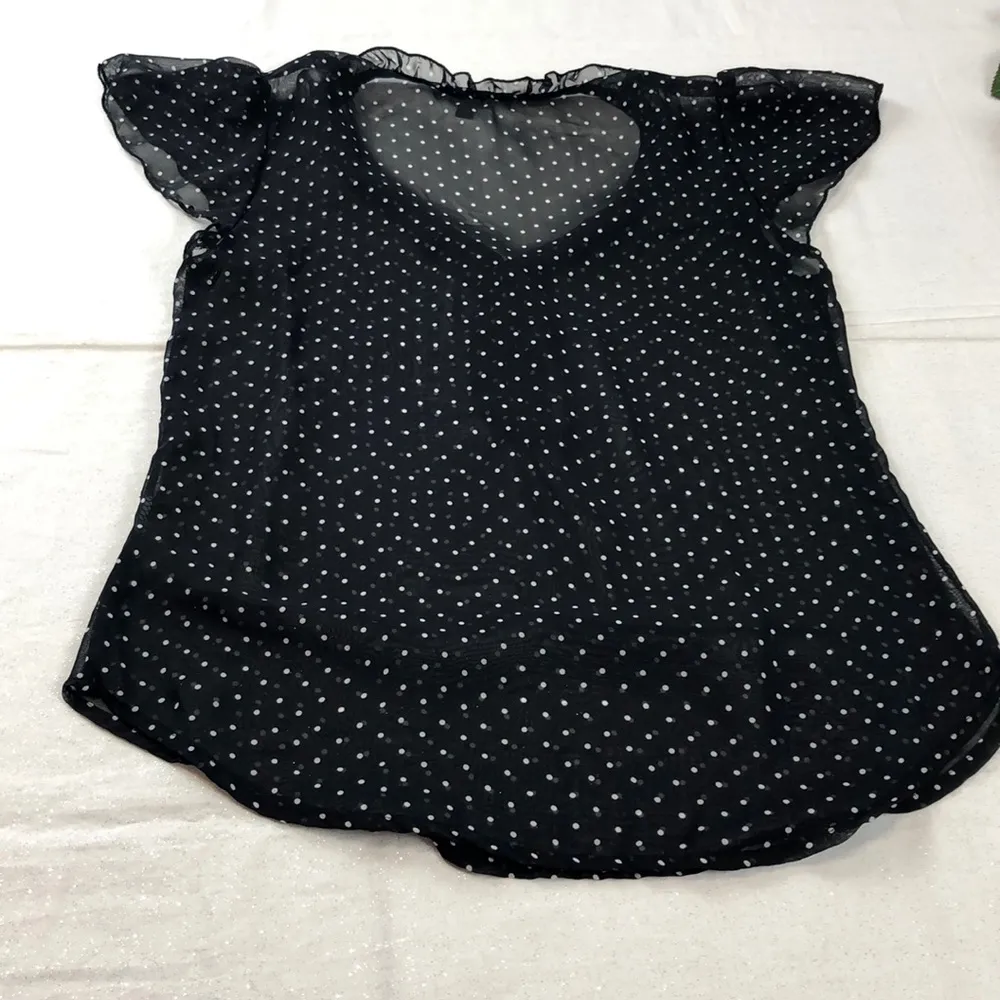 Lily Rose Black and White Polka Dot Blouse XS - Image 8