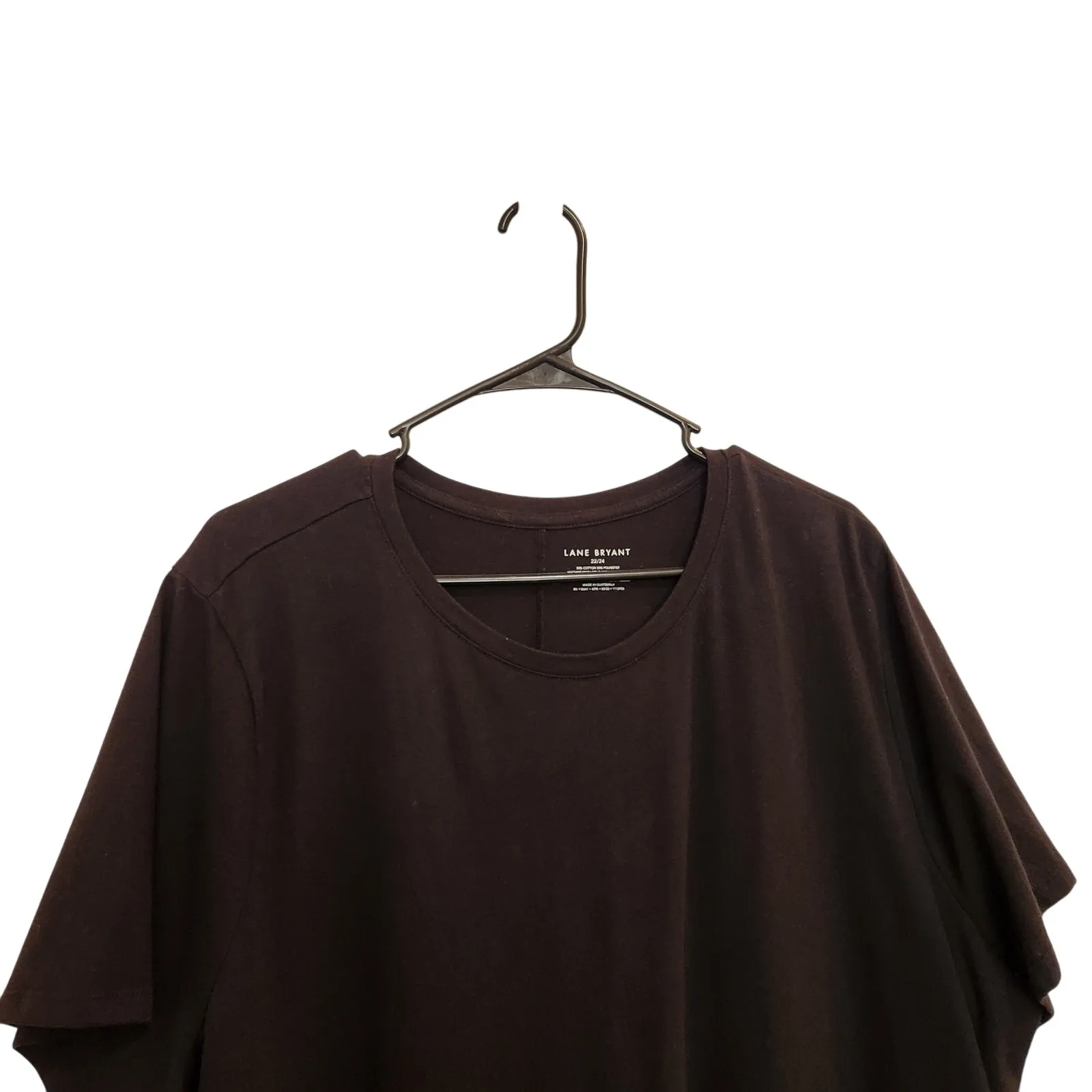 Lane Bryant Short Sleeve Crew Neck Tie-Front T-Shirt Casual Top Black Size 22/24 - Image 3