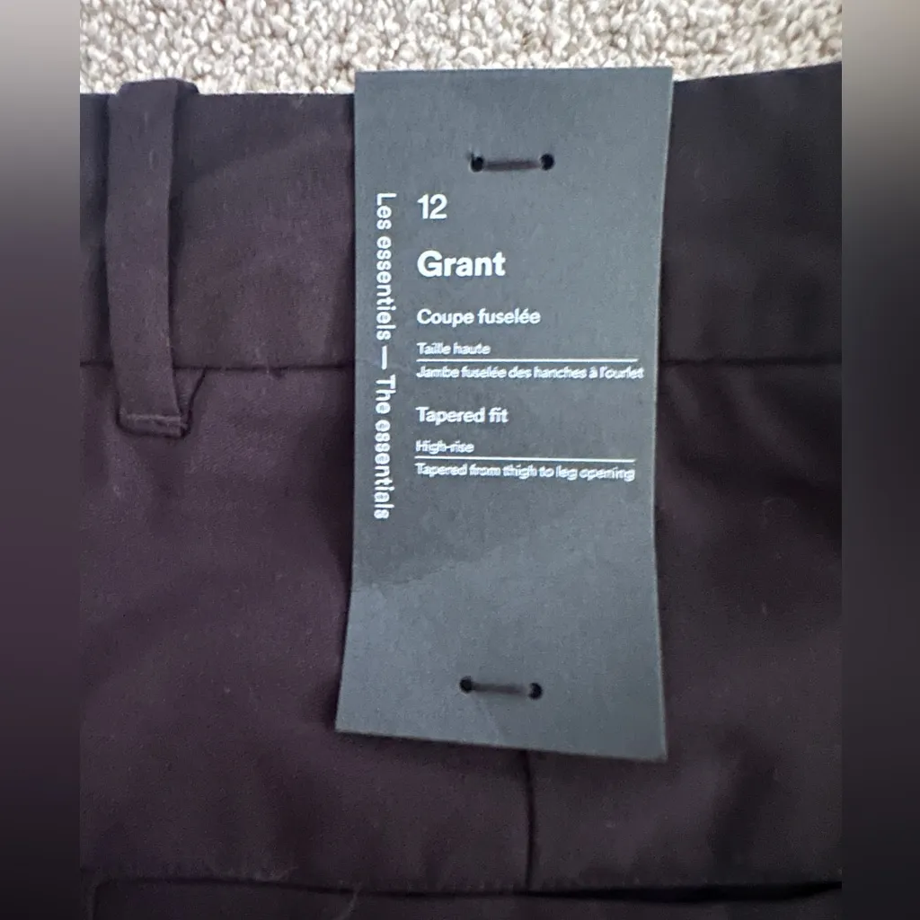 NWT Frank And Oak Grant Tapered Pant High Rise Black Dress Pant size 12 - Image 5