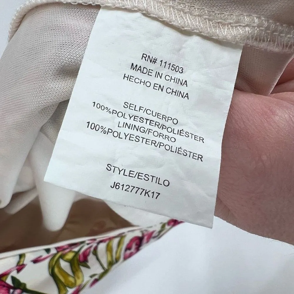 June & Hudson Women's Floral Wrap Dress Maxi Spring Tie Back Red White Size larg Size L - Image 10