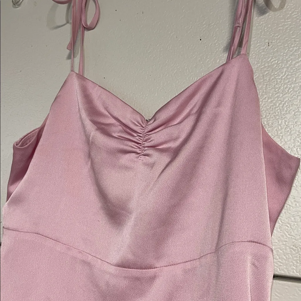 BP WOMENS PINK SATIN MINI DRESS MEDIUM - Image 3