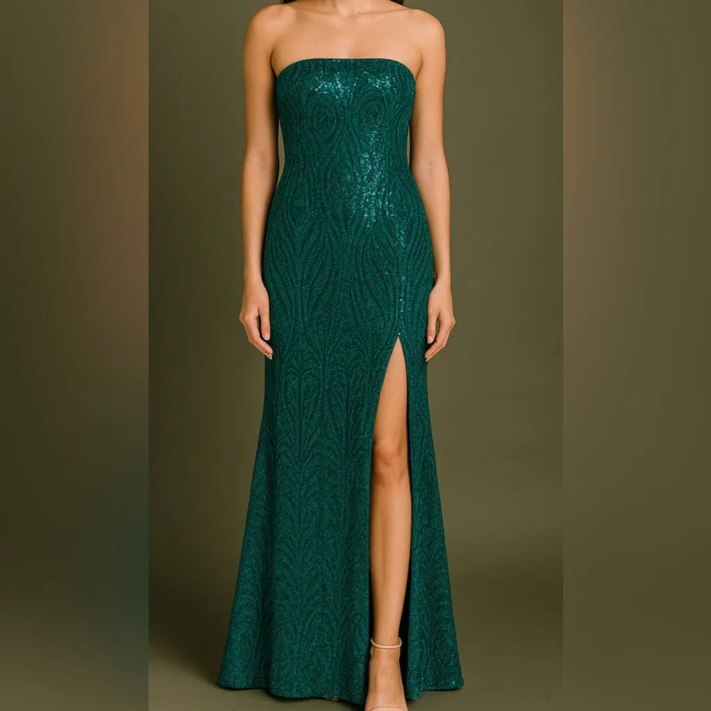 Lulus Emerald Sequin Strapless Dress & Matching Top Set M NWT(E8) - Image 2