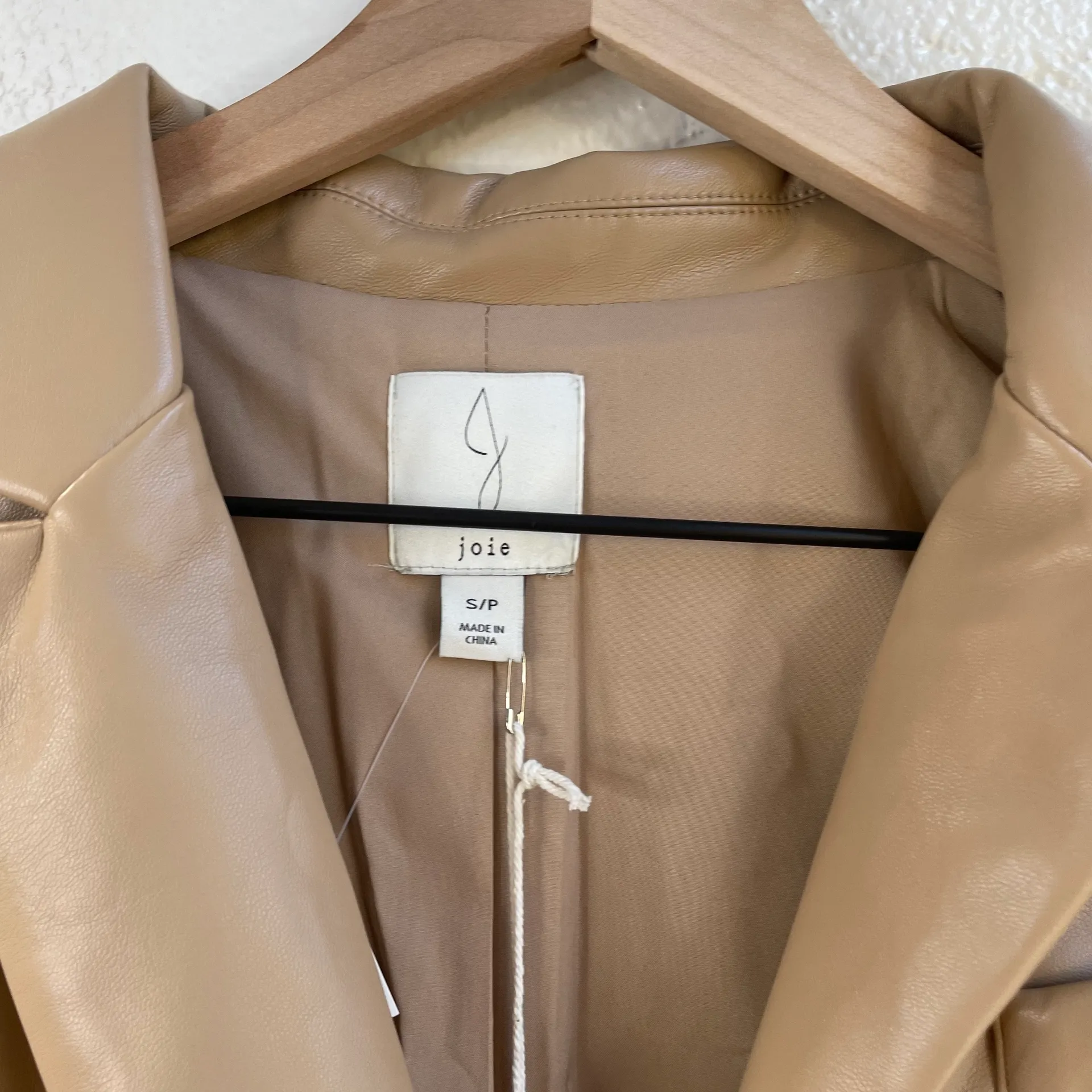 NWT  Leather Faux Tan Beige Blazer Coat Jacket Blogger Pinterest Fav Cream - Image 11