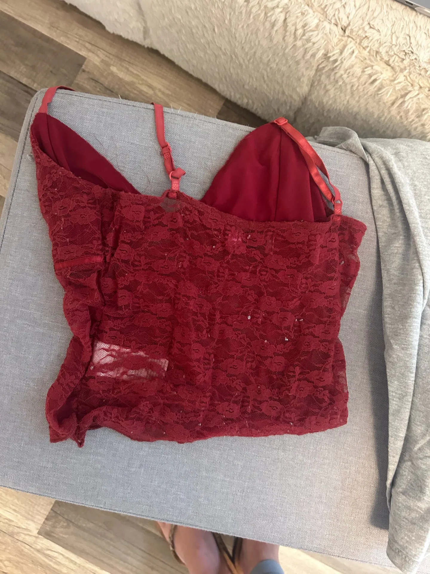 Edikted Top Tank Lace Red - Image 2