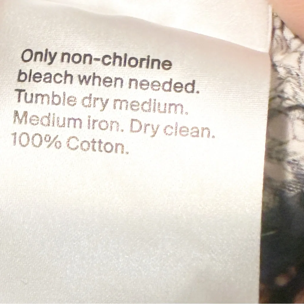 COS Abstract Multi Color Printed Pyjama Shirt Button Front Size Large - Image 4