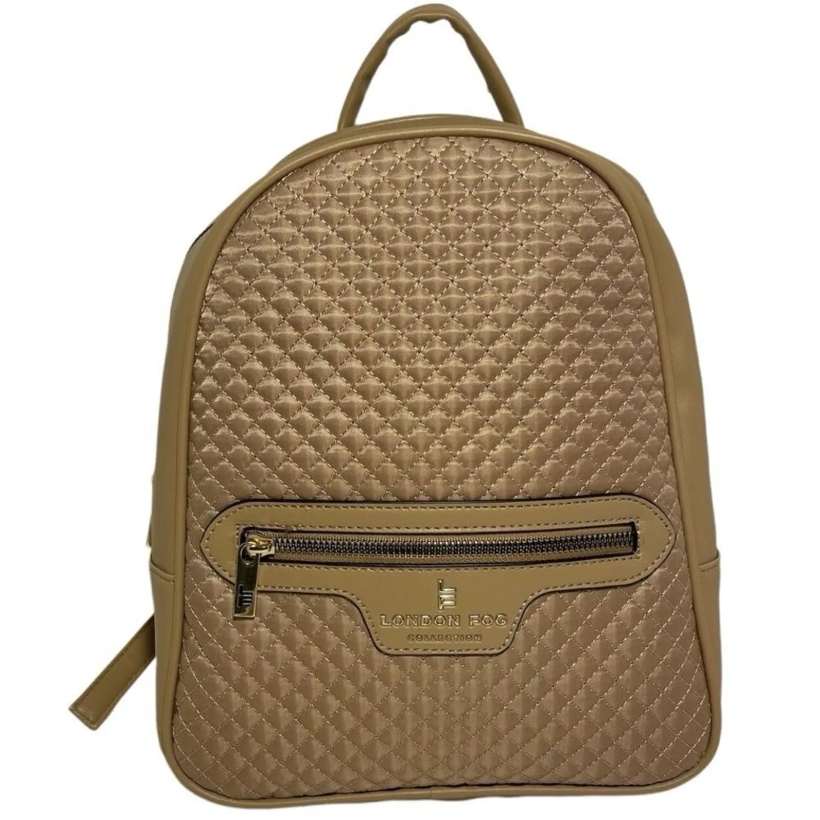 LONDON FOG Peter Nylon Quilted Backpack in Latte New with Tag Sealed in Bag - Image 2