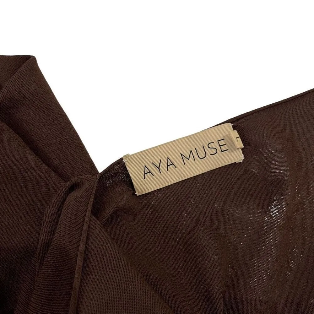 Aya Muse Birch Dress‎ in Chocolate Brown Size L - Image 13
