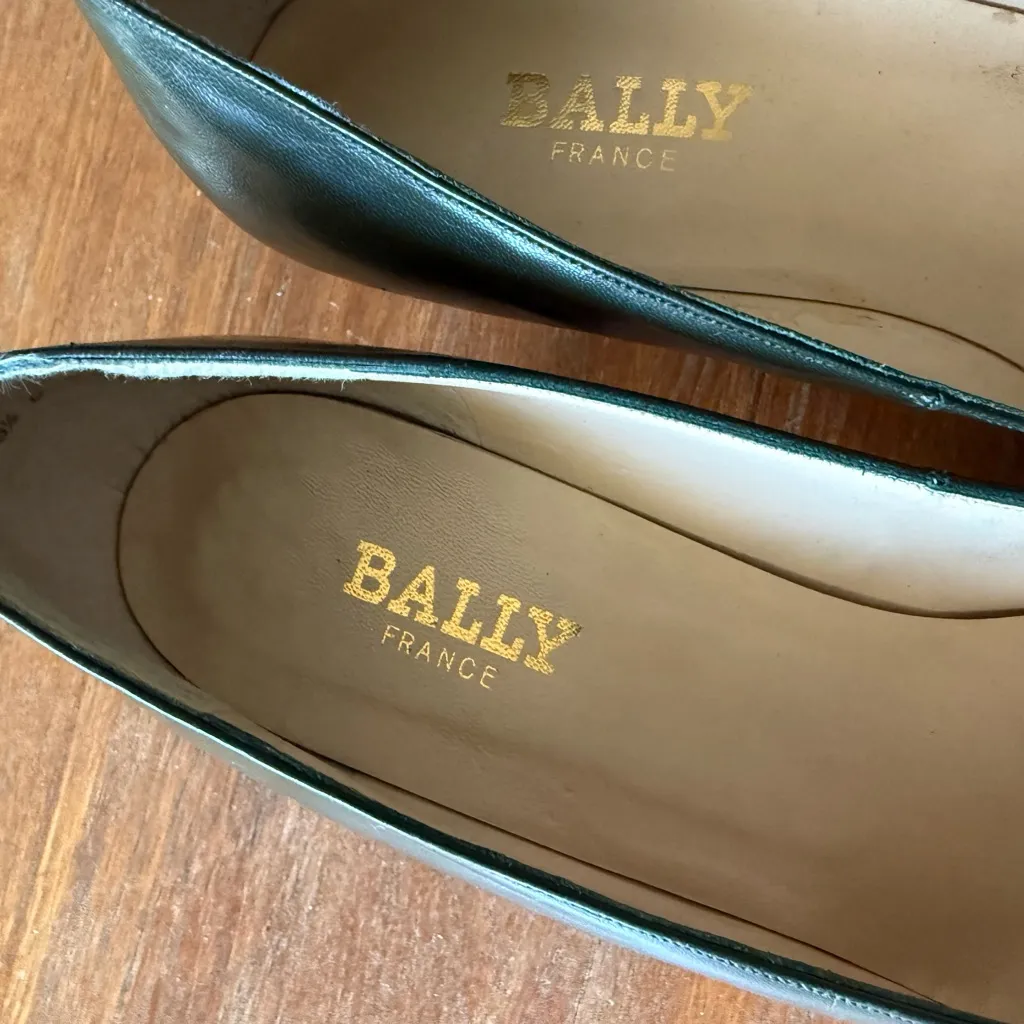 Bally vintage Women's Dark Green Leather Heels Size 6.5 - Image 4