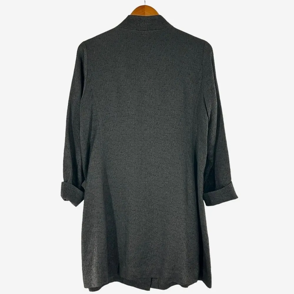 Eileen Fisher Black Textured Lightweight Coat Size Small Evening Jacket - Image 4