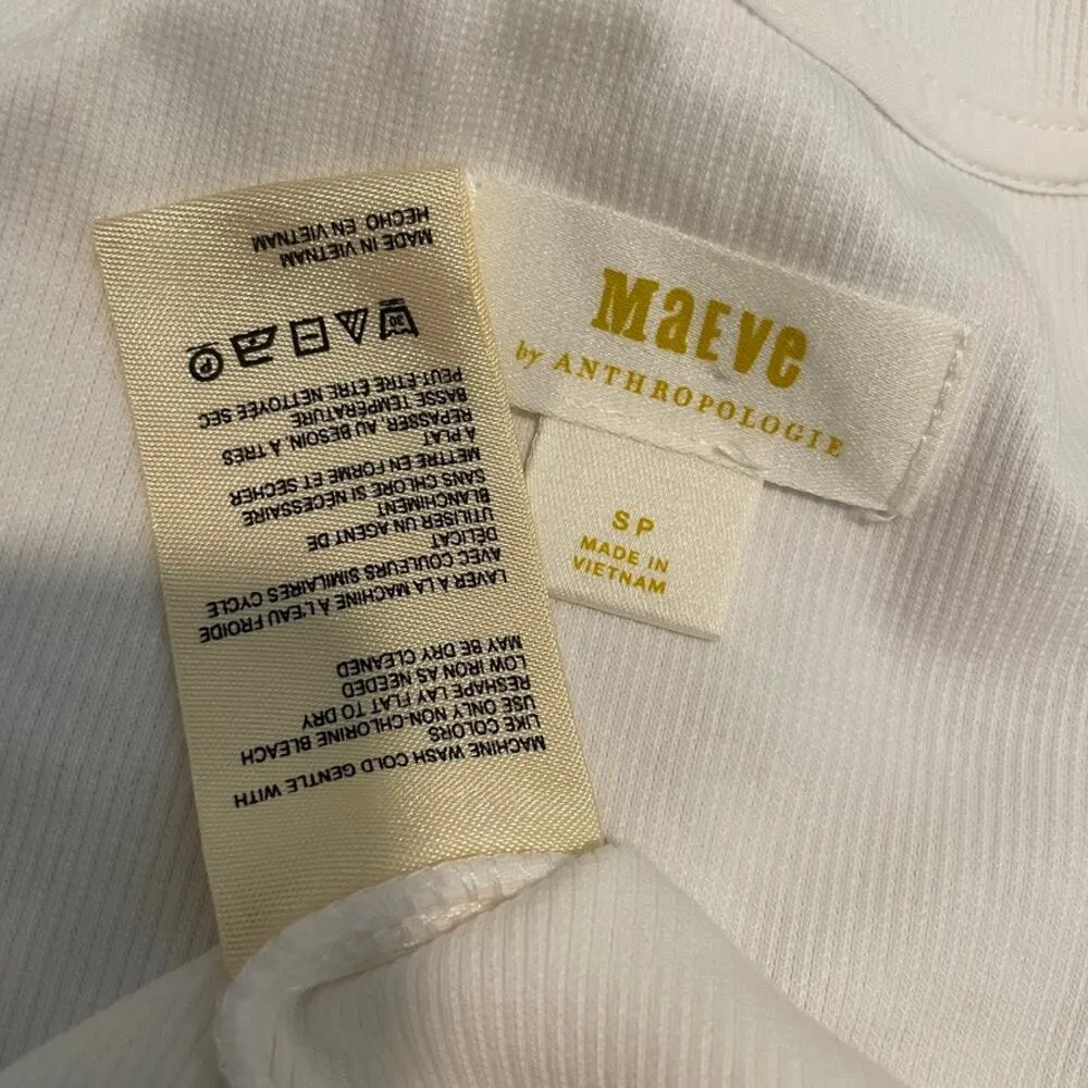 Anthropologie Maeve small ivory lace puff sleeve top TB 1914 - Image 5