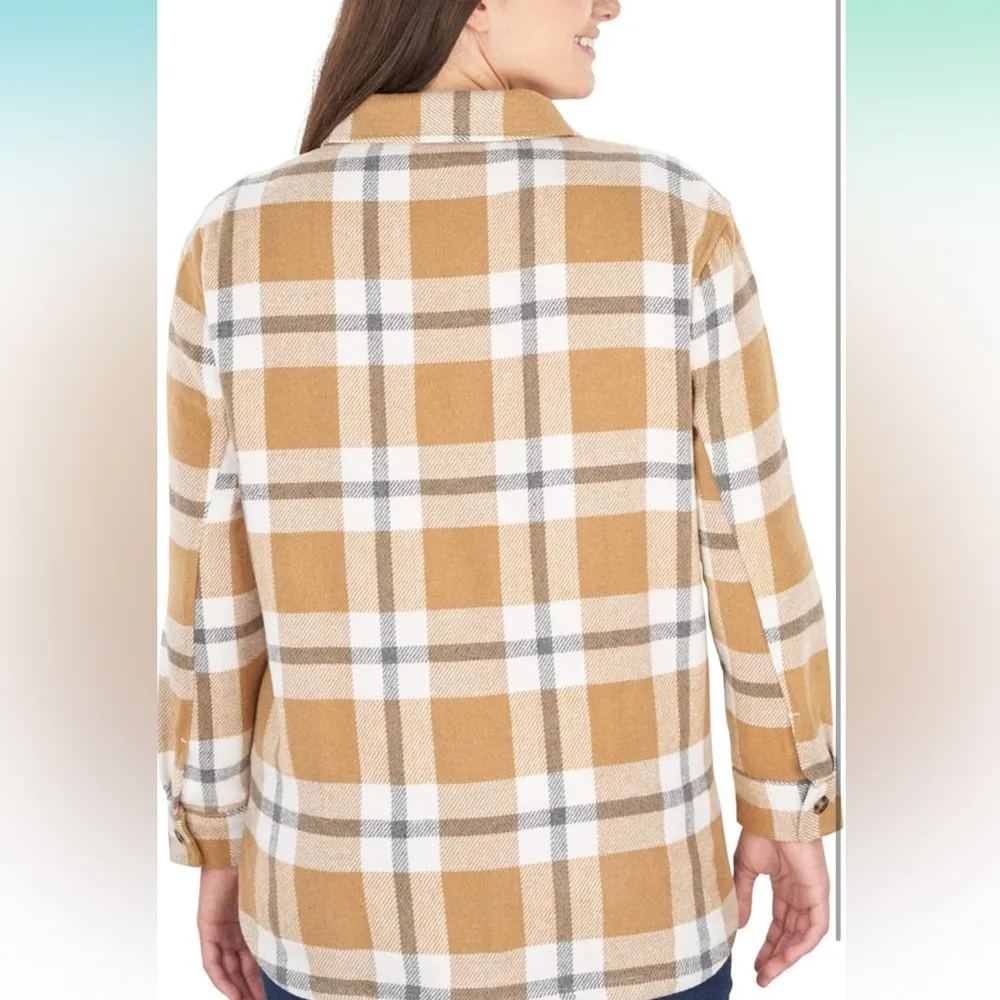 Members Mark Women's Plaid Button Front Shacket~ City Slicker Medium - Image 3