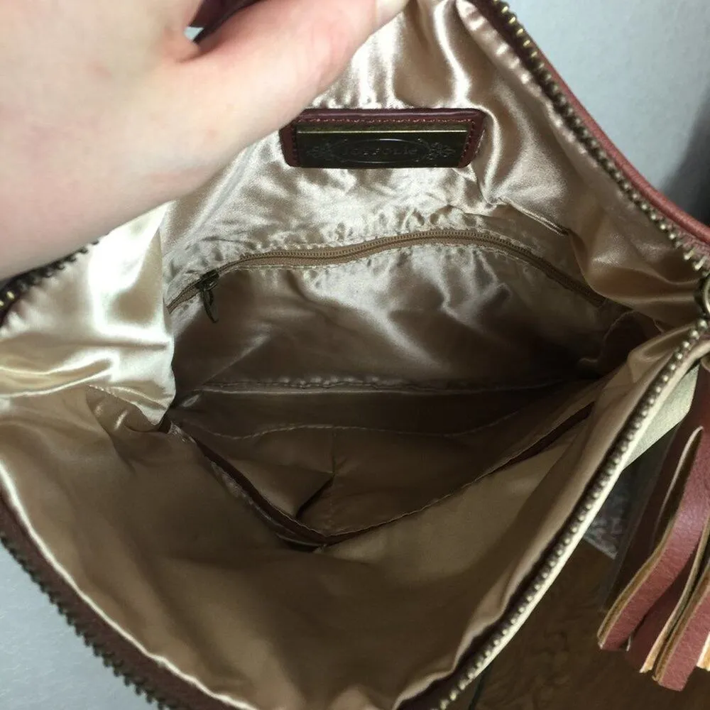 JOYFOLIE Vegan Leather Cross Body Purse Tan - Image 10