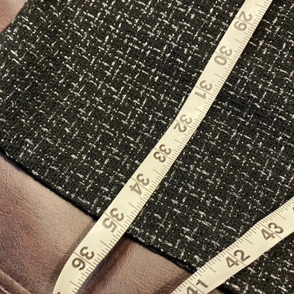 New Loft Metallic Tweed Button Pocket Dress Womens 0 Black Shift Classic Preppy - Image 16