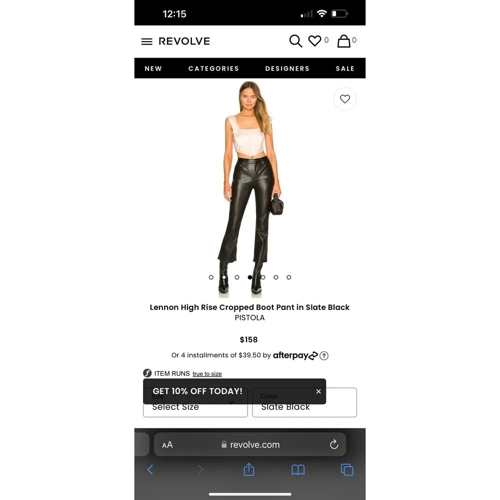 NWT Pistola Lennon High Rise Cropped Boot Pant in Slate Black - Image 2