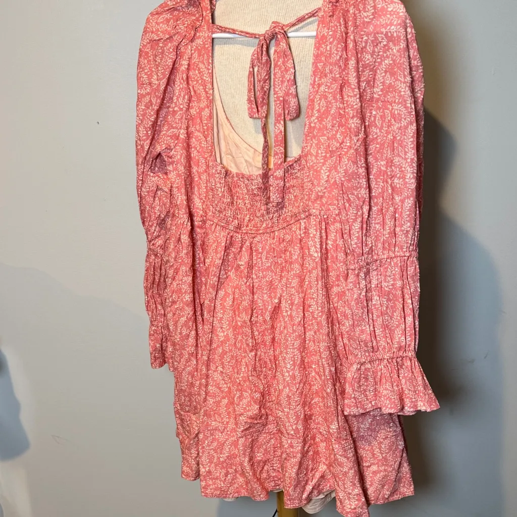 Anthropologie PILCRO Coral Floral Ruffle Sleeve Dress - Image 5