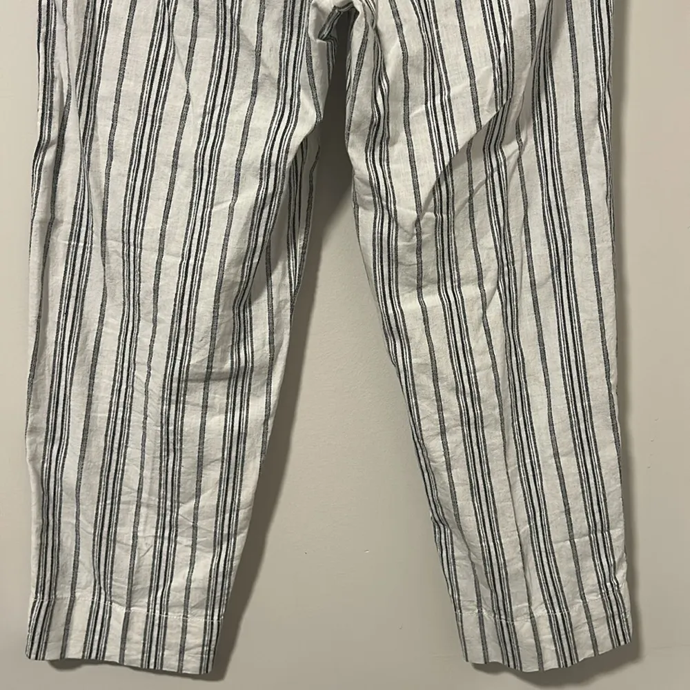 Madewell Linen Cotton Blend Paperbag Waist White Cropped Pants Size 0 - Image 5