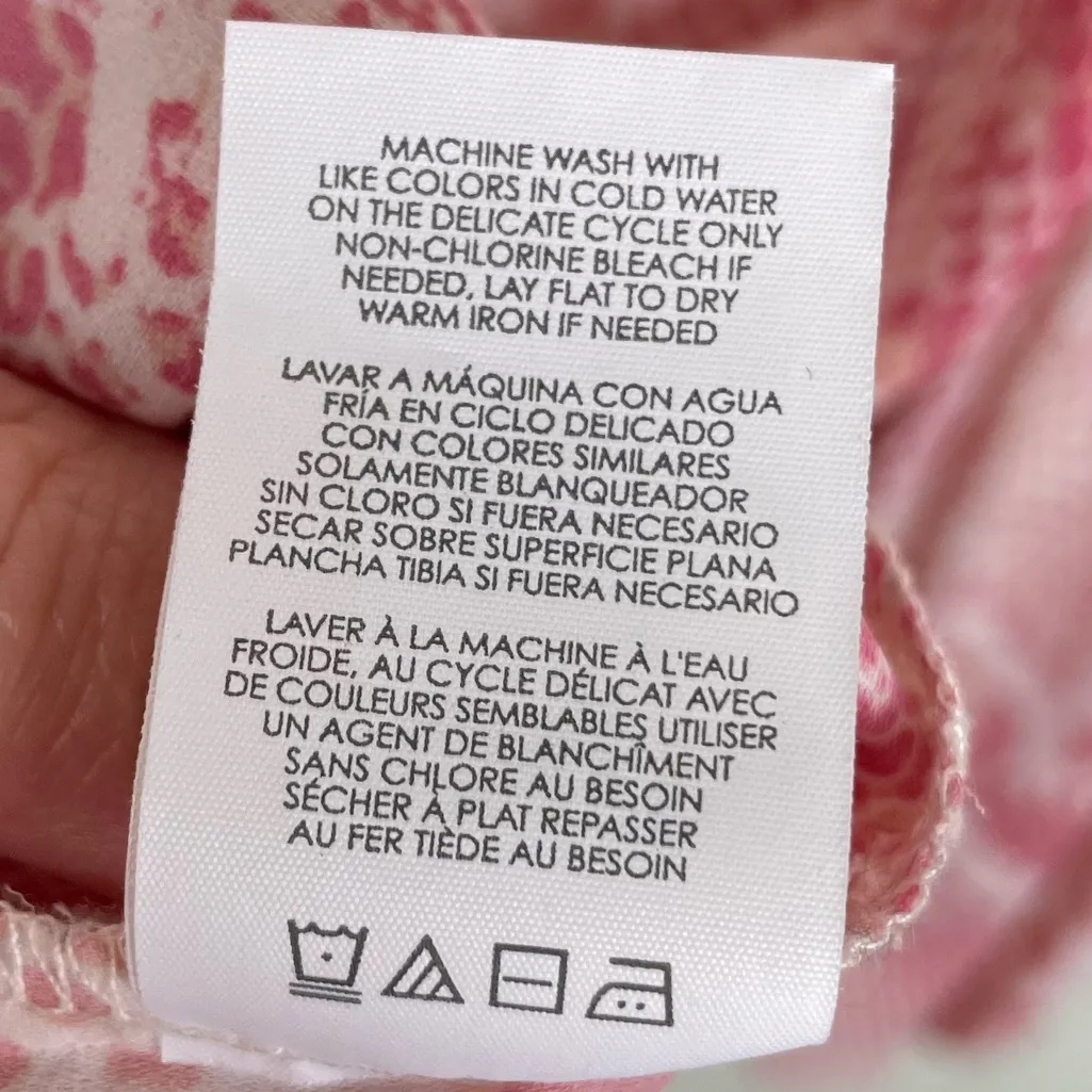 CAbi #5708 Bethany Pink Python Snake Print Balloon Sleeve Blouse Size Small - Image 7