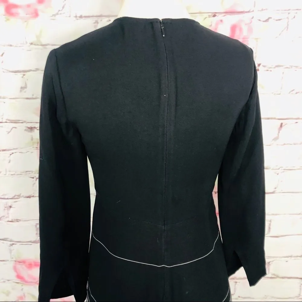 A.L.C. 3/4 sleeve black white silk Shift dress - Image 6