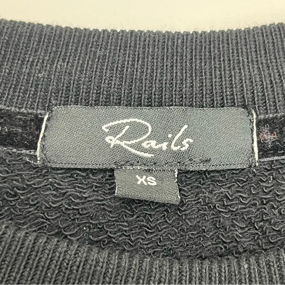 Rails Marlo Black Flocked Cobra Womens Size XS Sweatshirt Long Sleeve Zipper NEW - Image 3