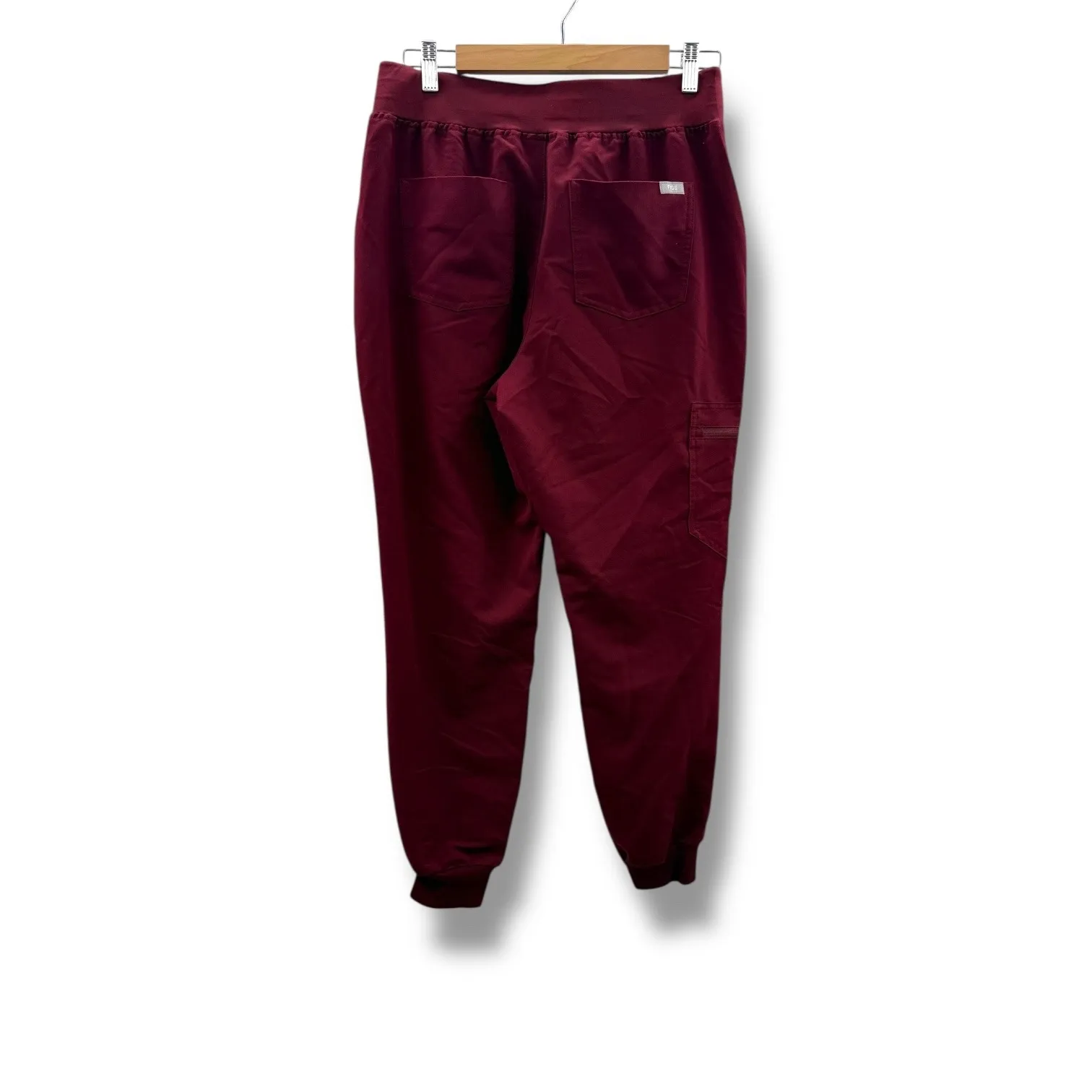 FIGS Zamora Jogger Scrub Pants Women's Medium Burgundy Stretch Medical Uniform - Image 2