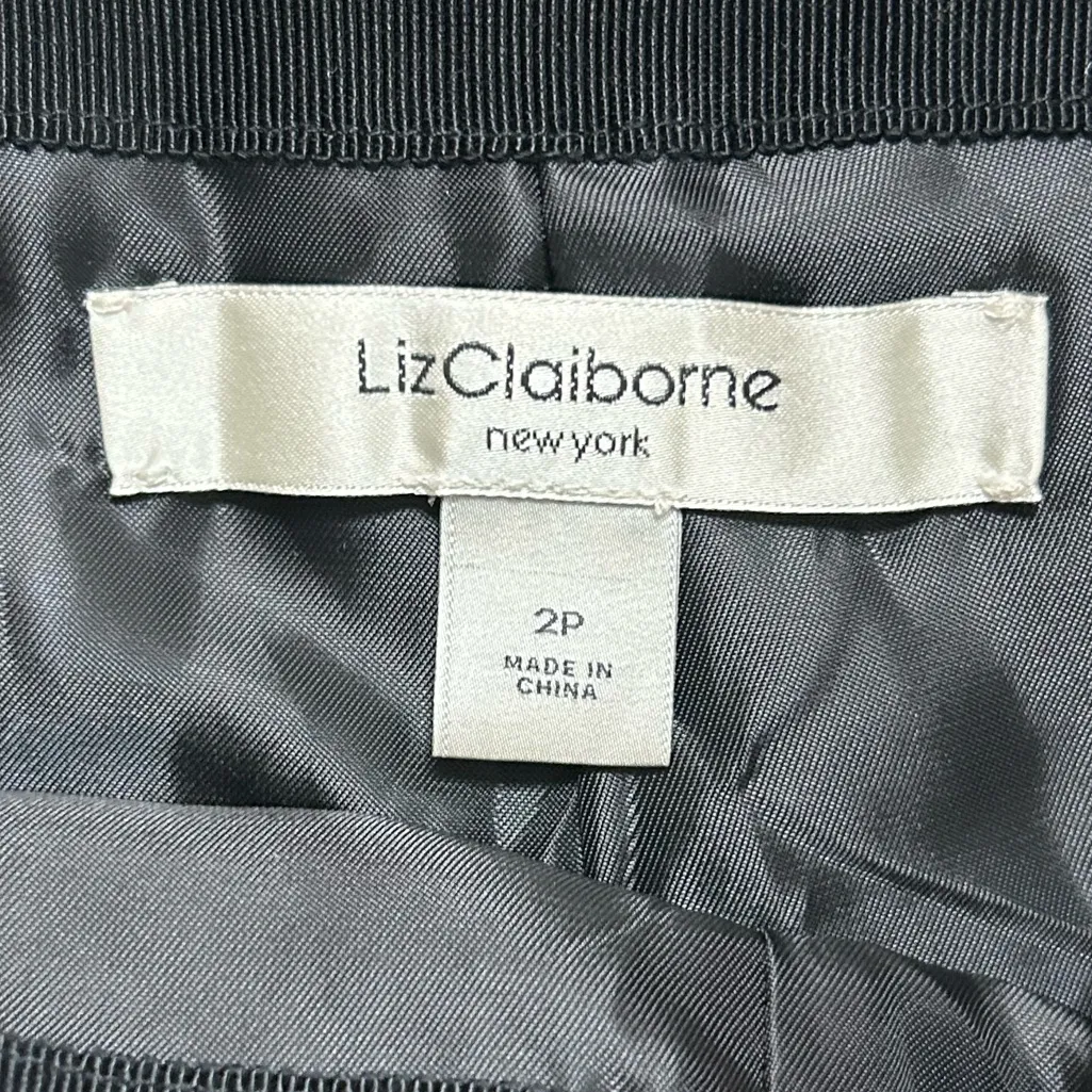 NEW Liz Claiborne Wide Leg Black Velvet Pants size 2P NWT New With Tags - Image 5