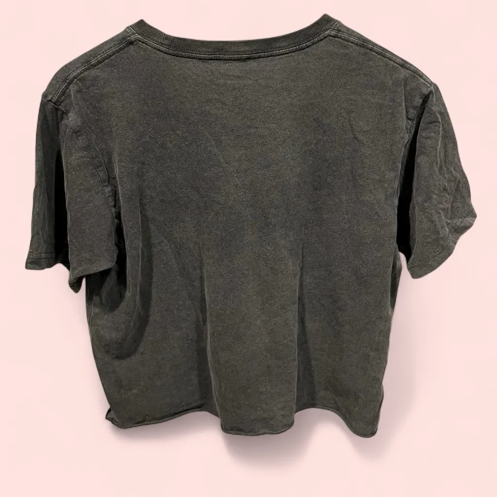 Cute washed black western block print Nashville crop top t - Image 3