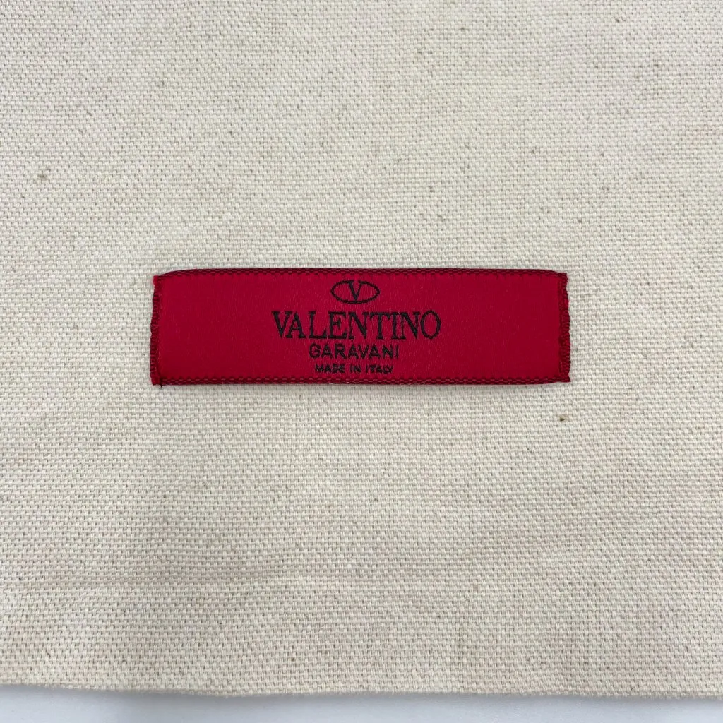 Valentino Dust Cover Bag Cream Off-White Red Tag Drawstring Closure 13.5"x14.5" - Image 6