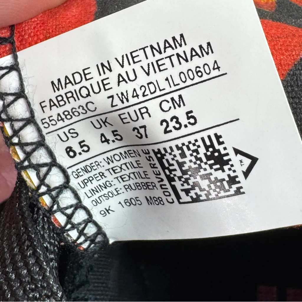 Converse Pat Bo Classic OX 3D Laser Cut Flowers Low Top Sneakers Black‎ 6.5 - Image 10