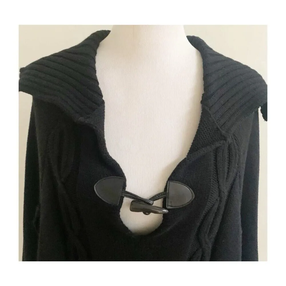 Sanctuary Clothing Black Sweater Pancho Cape Size Medium Minimalist City Wear - Image 5