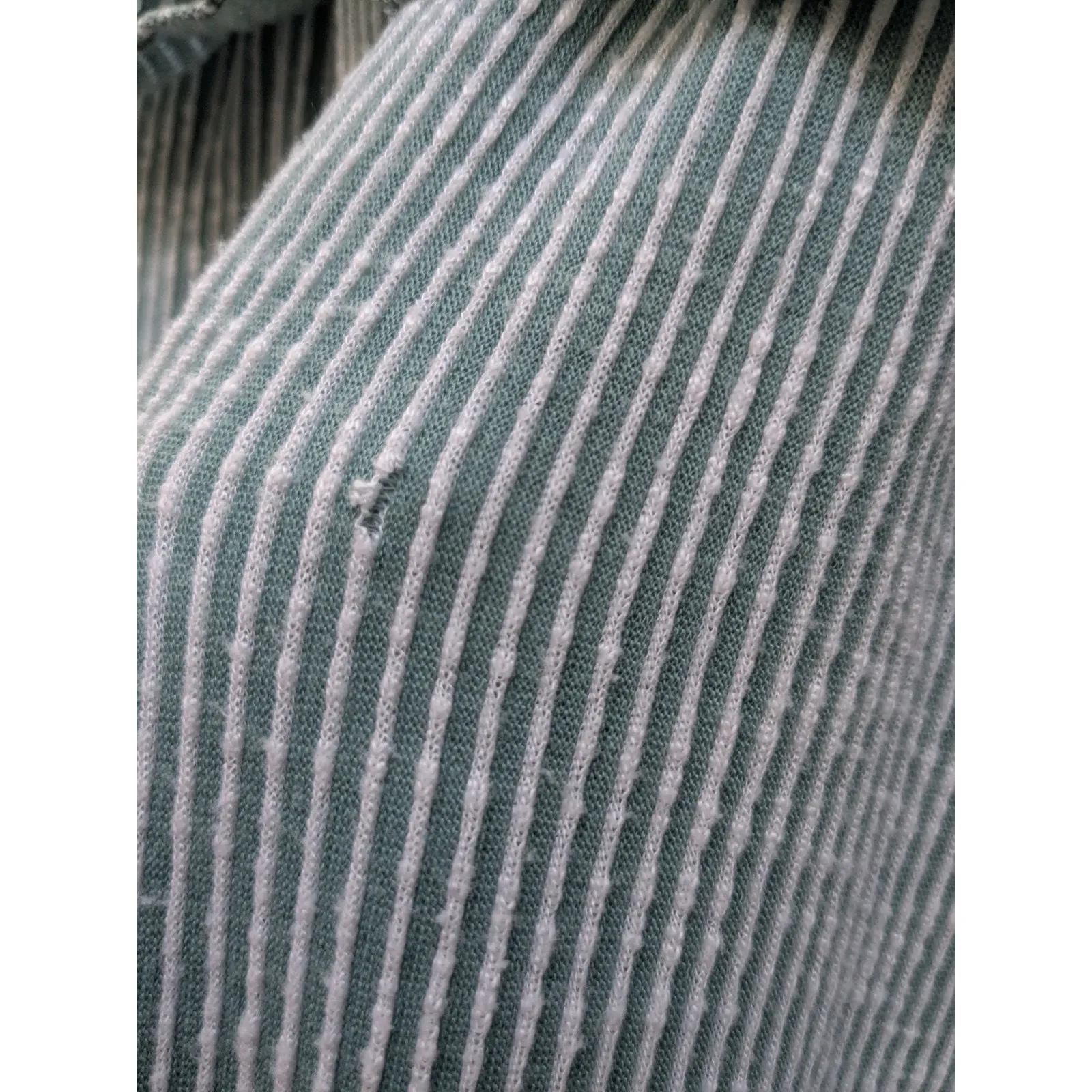 Caution To The Wind Women's Maxi Dress Striped Green White Ribbed Size Medium - Image 5