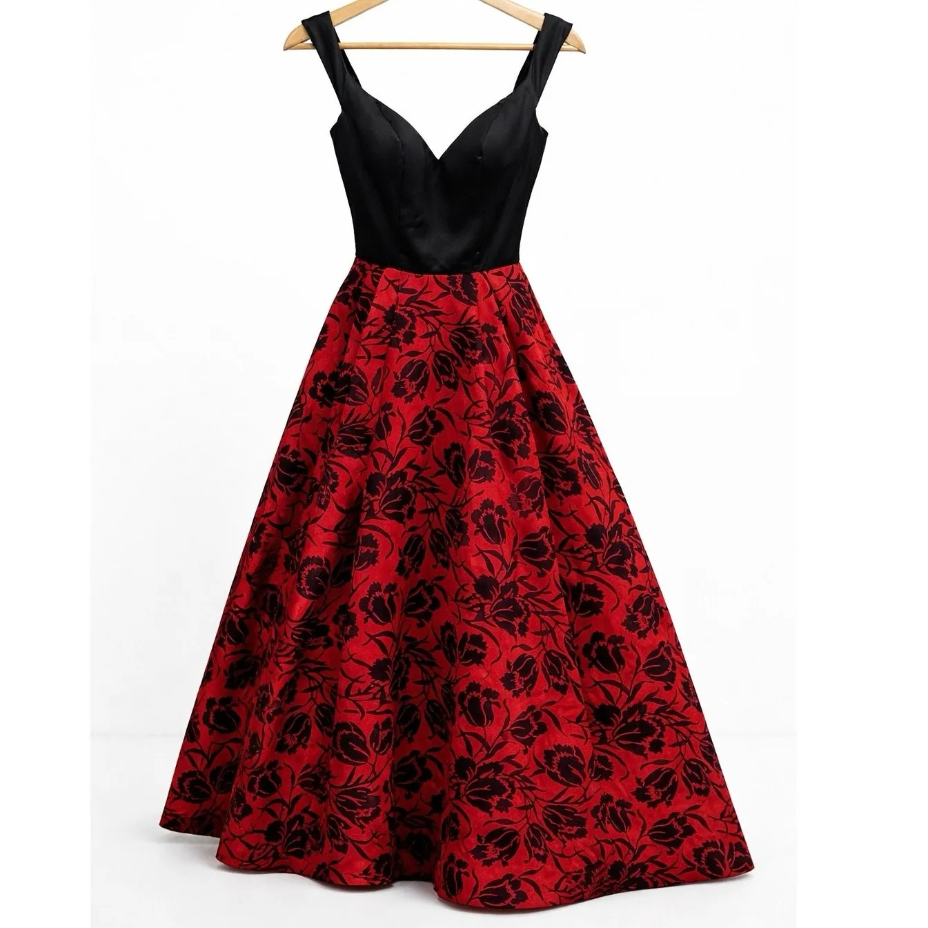 Sherri Hill Laura Marano Red Black Rose Floral High Low Formal Prom Dress 0 EUC - Image 10
