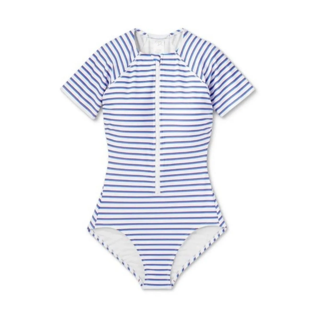 Kona Sol Swimsuit XL Striped Short Sleeve Full Coverage Rash Guard 1 Piece NWT - Image 3