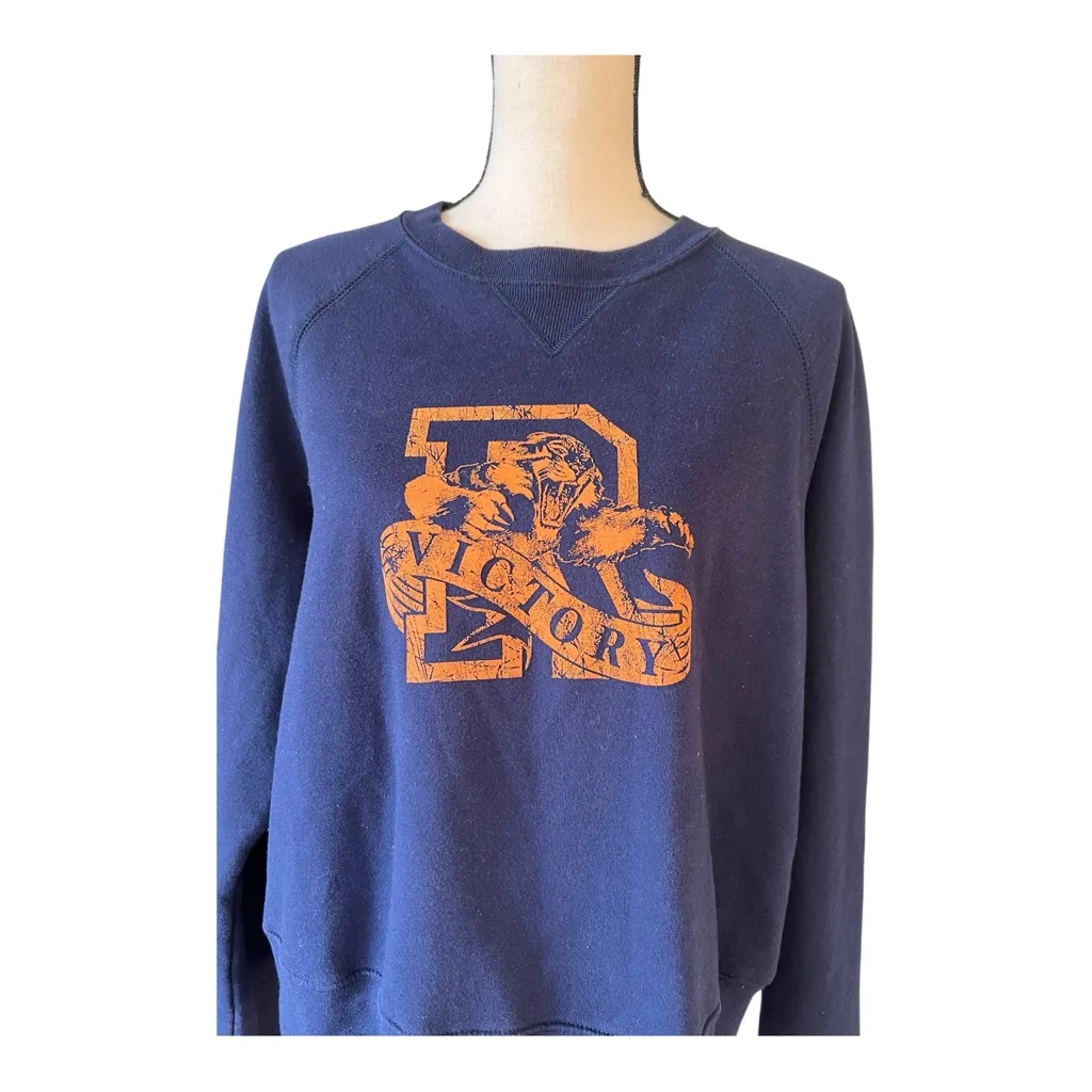 Route 66 Victory Vintage y2k Navy Blue Sweatshirt with Orange Graphic Size XL - Image 3